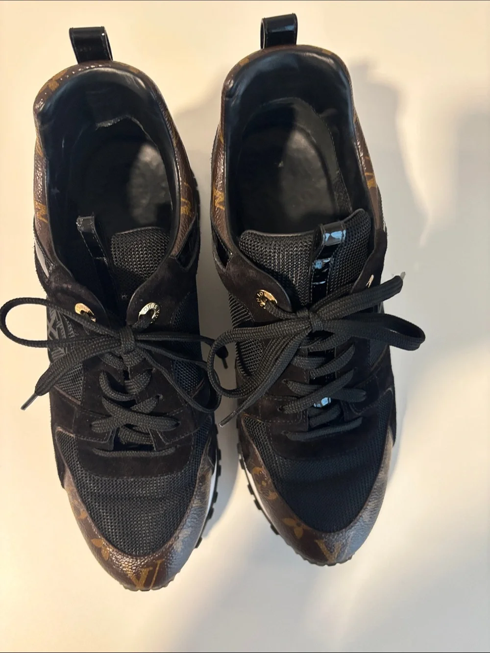 Louis Vuitton Black & Gold Monogram Trail Runner Sneakers